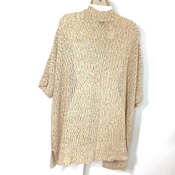 NWT Lane Bryant Metallic Open Front Cardigan Sweater 14/16 Gold Brown Beige - Picture 7 of 9
